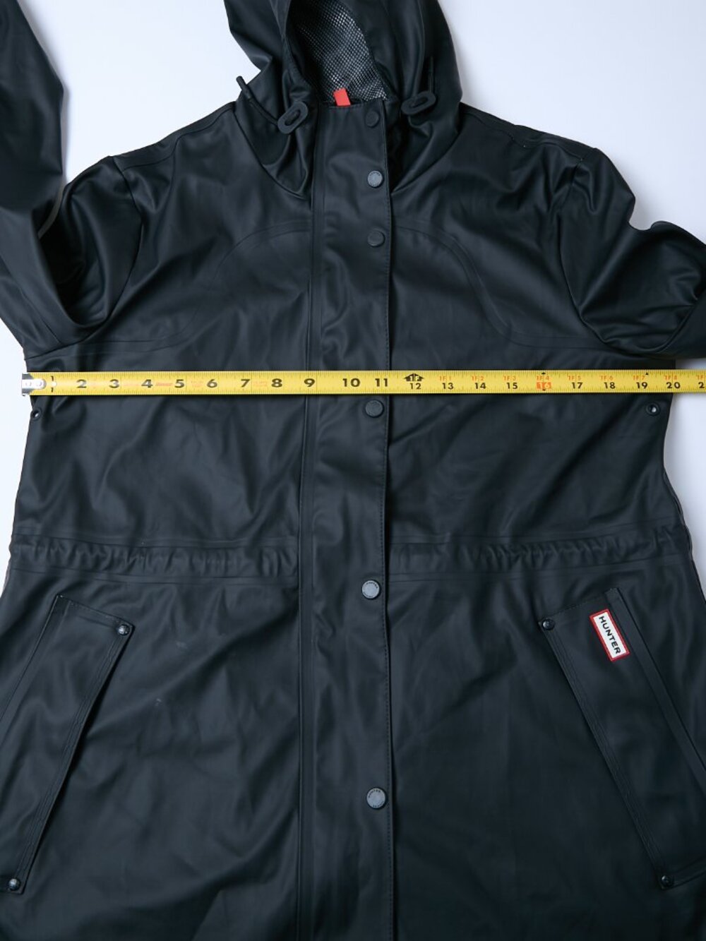 Hunter Abbey Short Rubberized Rain Jacket Raincoat Black Small *FLAWS* - Picture 15 of 15